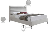 Hunter Linen Textured Fabric / Metal / Engineered Wood / Foam Contemporary Cream Linen Textured Full Bed - 57" W x 82" D x 46" H