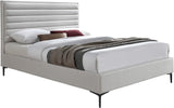 Hunter Linen Textured Fabric / Metal / Engineered Wood / Foam Contemporary Cream Linen Textured Full Bed - 57" W x 82" D x 46" H