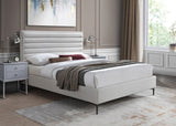 Hunter Linen Textured Fabric / Metal / Engineered Wood / Foam Contemporary Cream Linen Textured Full Bed - 57" W x 82" D x 46" H