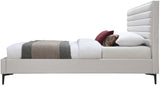 Hunter Linen Textured Fabric / Metal / Engineered Wood / Foam Contemporary Cream Linen Textured Full Bed - 57" W x 82" D x 46" H