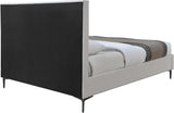 Hunter Linen Textured Fabric / Metal / Engineered Wood / Foam Contemporary Cream Linen Textured King Bed - 79" W x 86.5" D x 46" H