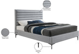 Hunter Linen Textured Fabric / Metal / Engineered Wood / Foam Contemporary Grey Linen Textured Full Bed - 57" W x 82" D x 46" H