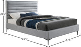 Hunter Linen Textured Fabric / Metal / Engineered Wood / Foam Contemporary Grey Linen Textured Full Bed - 57" W x 82" D x 46" H