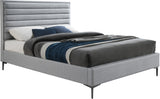 Hunter Linen Textured Fabric / Metal / Engineered Wood / Foam Contemporary Grey Linen Textured Full Bed - 57" W x 82" D x 46" H