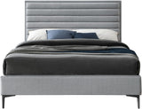 Hunter Linen Textured Fabric / Metal / Engineered Wood / Foam Contemporary Grey Linen Textured Full Bed - 57" W x 82" D x 46" H