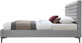 Hunter Linen Textured Fabric / Metal / Engineered Wood / Foam Contemporary Grey Linen Textured Full Bed - 57" W x 82" D x 46" H