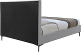 Hunter Linen Textured Fabric / Metal / Engineered Wood / Foam Contemporary Grey Linen Textured Full Bed - 57" W x 82" D x 46" H