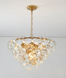 Bethel Gold Chandelier in Steel & Crystal