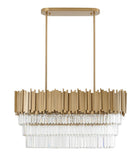 Bethel Gold Chandelier in Stainless Steel & Crystal