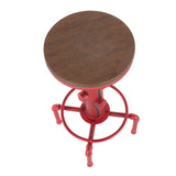 Hydra Industrial Barstool in Vintage Red Metal and Brown Wood-Pressed Grain Bamboo by LumiSource