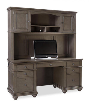 Aspenhome Oxford Traditional 66" Credenza Desk & Hutch I07-316-PEP/I07-317-PEP