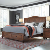 Aspenhome Oxford Traditional Cal King Sleigh Storage Bed I07-404-WBR/I07-410-WBR/I07-407D-WBR
