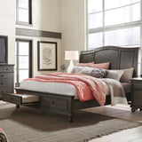 Aspenhome Oxford Traditional King Sleigh Storage Bed I07-406-PEP/I07-407D-PEP/I07-404-PEP