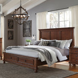 Aspenhome Oxford Traditional King Panel Storage Bed I07-406-WBR/I07-407D-WBR/I07-415-WBR