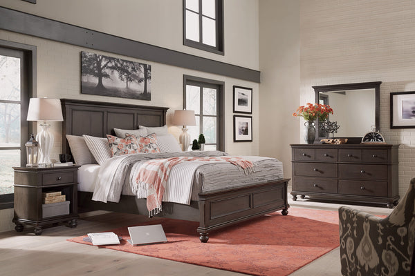 Aspenhome Oxford Traditional Cal King Sleigh Bed I07-407-PEP/I07-404-PEP/I07-410-PEP