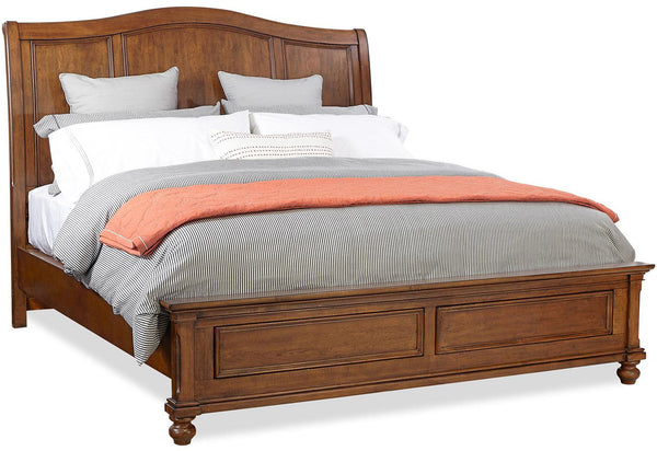 Aspenhome Oxford Traditional Cal King Sleigh Bed I07-407-WBR/I07-404-WBR/I07-410-WBR