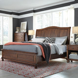 Aspenhome Oxford Traditional Cal King Sleigh Bed I07-407-WBR/I07-404-WBR/I07-410-WBR