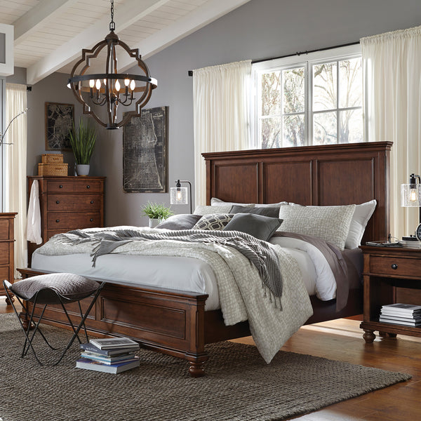 Aspenhome Oxford Traditional Cal King Panel Bed I07-407-WBR/I07-410-WBR/I07-415-WBR