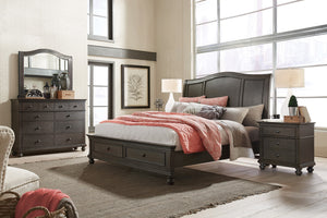 Aspenhome Oxford Traditional Cal King Panel Storage Bed I07-410-PEP/I07-407D-PEP/I07-415-PEP