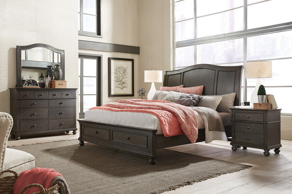 Aspenhome Oxford Traditional Cal King Panel Storage Bed I07-410-PEP/I07-407D-PEP/I07-415-PEP