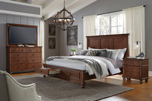 Aspenhome Oxford Traditional Cal King Panel Storage Bed I07-410-WBR/I07-415-WBR/I07-407D-WBR