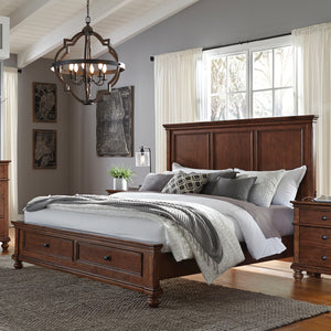 Aspenhome Oxford Traditional Cal King Panel Storage Bed I07-410-WBR/I07-415-WBR/I07-407D-WBR