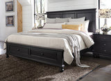 Aspenhome Oxford Traditional Queen Panel Storage Bed I07-412-BLK/I07-403D-BLK/I07-402-BLK