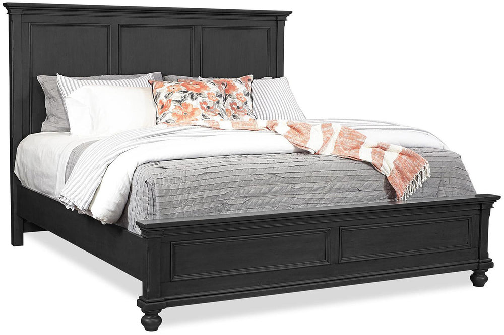 Aspenhome Oxford Traditional Cal King Panel Bed I07-415-BLK/I07-410-BLK/I07-407-BLK