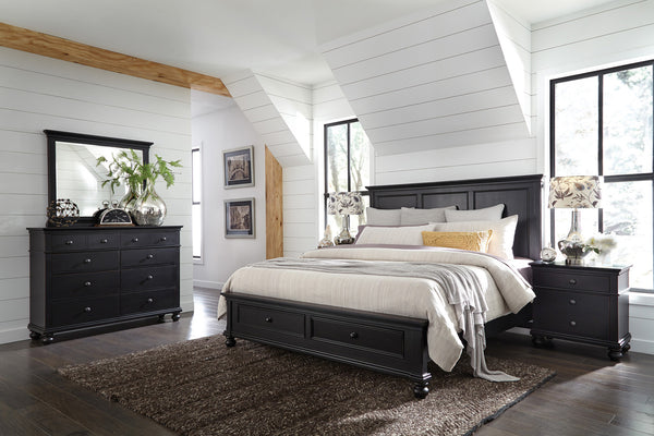 Aspenhome Oxford Traditional Cal King Panel Bed I07-415-BLK/I07-410-BLK/I07-407-BLK