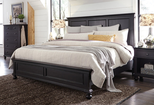 Aspenhome Oxford Traditional Cal King Panel Storage Bed I07-415-BLK/I07-410-BLK/I07-407D-BLK