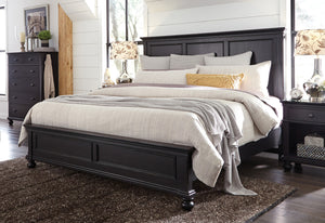 Aspenhome Oxford Traditional Cal King Panel Bed I07-415-BLK/I07-410-BLK/I07-407-BLK