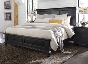 Aspenhome Oxford Traditional Cal King Panel Storage Bed I07-415-BLK/I07-410-BLK/I07-407D-BLK