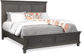 Aspenhome Oxford Traditional King Panel Storage Bed I07-415-PEP/I07-407D-PEP/I07-406-PEP