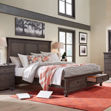 Aspenhome Oxford Traditional King Panel Storage Bed I07-415-PEP/I07-407D-PEP/I07-406-PEP