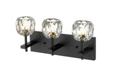 Bethel Black Wall Sconce in Metal & Crystal