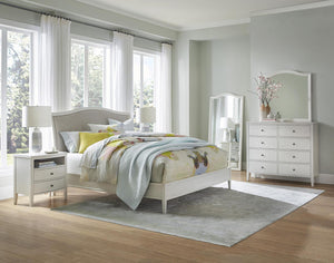 Aspenhome Charlotte Transitional Cal King Upholstered Bed I218-425-WHT/I218-410-WHT/I218-407-WHT