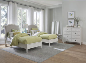 Aspenhome Charlotte Transitional Cal King Upholstered Bed I218-425-WHT/I218-410-WHT/I218-407-WHT