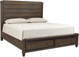 Easton Transitional Queen Panel Storage Bed
