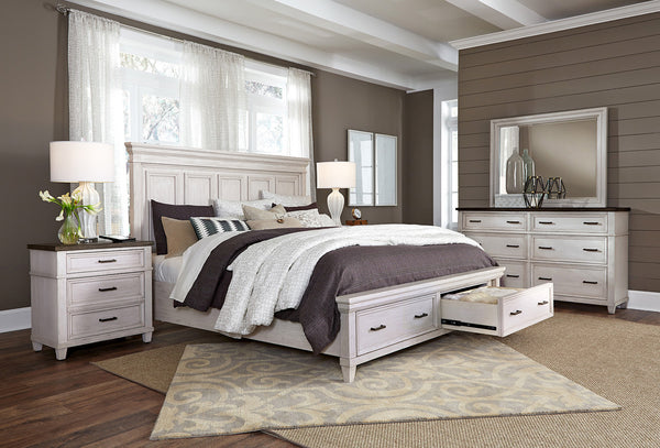 Aspenhome Caraway Farmhouse Cal King Panel Bed I248-410-1/I248-415-1/I248-407-1