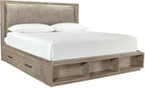 Platinum Modern/Contemporary King Panel Storage Bed