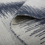 Bashia Handmade Linear Wool Rug, Ivory/Midnight Navy, 8ft x 10ft Area Rug