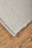 Bashia Handmade Linear Abstract Wool Rug, Ivory/Gray, 8ft x 10ft Area Rug
