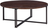 Aspenhome Zander Modern/Contemporary Round Cocktail Table with Dual Metal Base I310-9101-UMB
