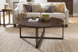 Aspenhome Zander Modern/Contemporary Round Cocktail Table with Dual Metal Base I310-9101-UMB