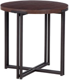 Aspenhome Zander Modern/Contemporary Round End Table with Dual Metal Base I310-9141-UMB
