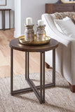 Aspenhome Zander Modern/Contemporary Round End Table with Dual Metal Base I310-9141-UMB