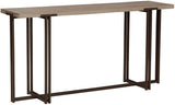 Zander Modern/Contemporary Sofa Table with Dual Metal Base