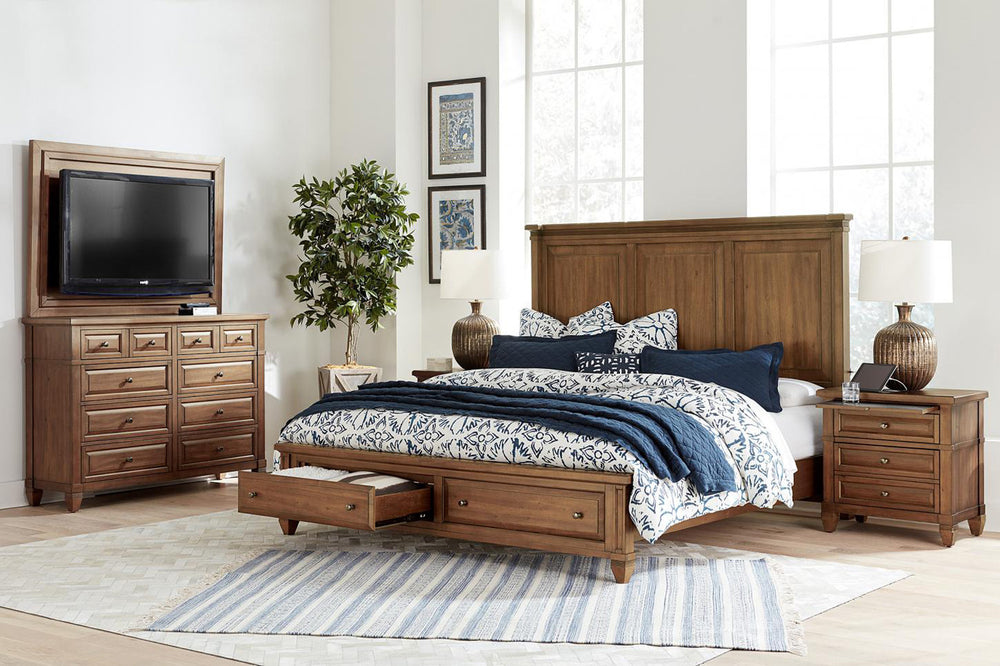 Aspenhome Thornton Traditional Cal King Panel Storage Bed I34-415-SNA/I34-407D-SNA/I34-410-SNA