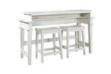 Aspenhome Reeds Farm Farmhouse Console Bar Table with Two Stools I358-9151-WWT