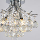 Bethel Chrome Semi Flush Mount in Metal & Crystal